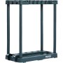 VEVOR garden tool organizer, sturdy dark green frame with multiple slots for tools and a base tray.