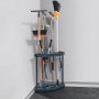 VEVOR garden tool organizer holding rakes, brooms, and other gardening tools neatly in a corner.