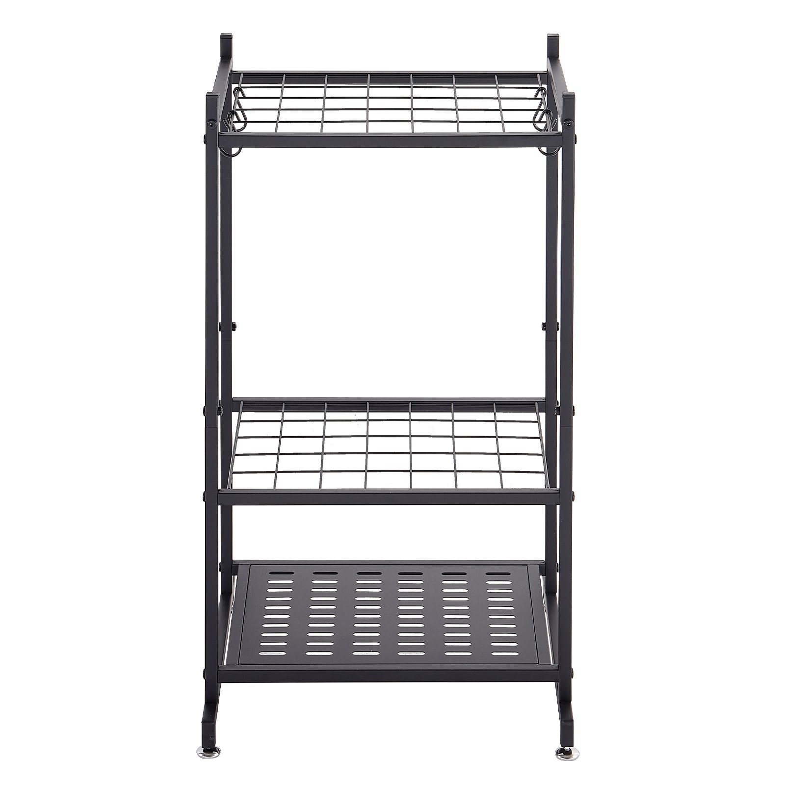 VEVOR Garden Tool Organizer, 35 Slots with Hooks, Metal Garage Storage Rack, for Rakes/Shovels/Brooms, Yard Utility Tool Holder for Shed/Outdoor/Lawn Organization, Heavy-Duty Steel, Freestanding,Black