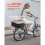 VEVOR Rear Bike Basket Medium Bicycle Basket Cargo Net Rainproof Cover Liner