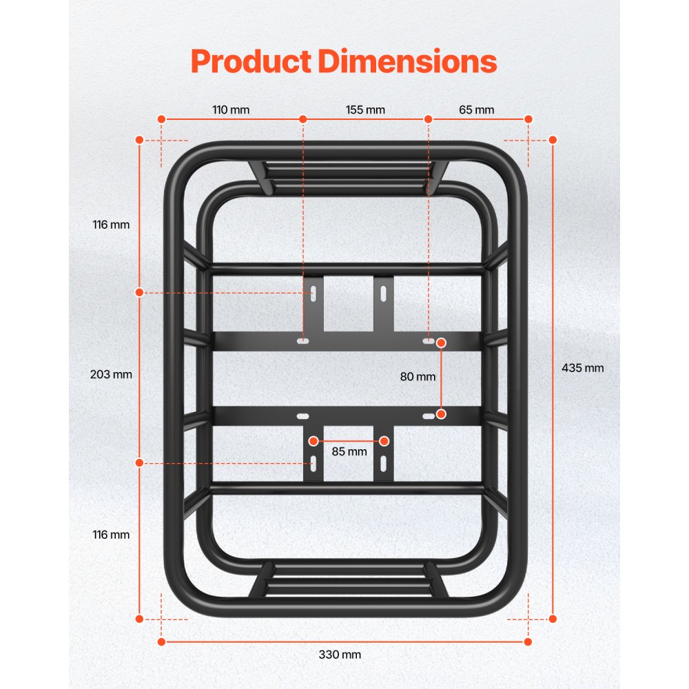 VEVOR Rear Bike Basket, Large Bicycle Basket with Cargo Net, Liner & Waterproof Cover, Heavy Duty Bike Back Basket for Adult Women/Men Carrying Dogs, Pets, Fruit & Grocery, Mounting Tools Included
