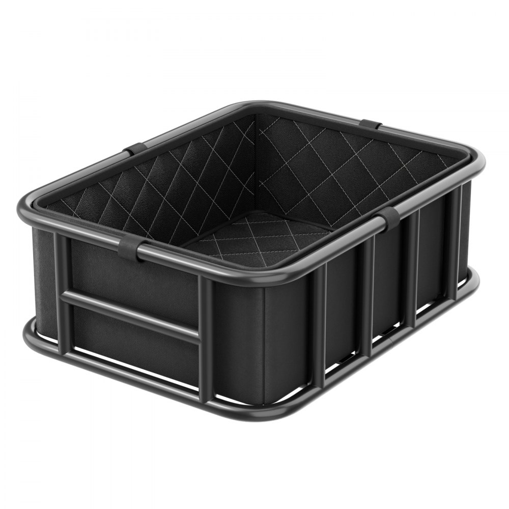 VEVOR Rear Bike Basket, Large Bicycle Basket with Cargo Net, Liner & Waterproof Cover, Heavy Duty Bike Back Basket for Adult Women/Men Carrying Dogs, Pets, Fruit & Grocery, Mounting Tools Included