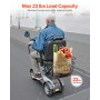 Scooter Rear Basket Heavy Duty Mobility Basket with Handle 1 in Receiver