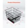 VEVOR Scooter Rear Basket, Heavy Duty Metal Wire Basket with Handle, Spacious Cargo Basket, Works with 1-inch Receiver, Compatible with Most Golden, Drive & Pride Mobility Scooter