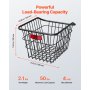 Rear Bike Basket Metal Wire Bicycle Basket Reflective Tail Light Cover