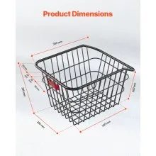 Rear Bike Basket Metal Wire Bicycle Basket Reflective Tail Light Cover