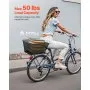 VEVOR Rear Bike Basket, Wire Mesh Bicycle Basket with Cargo Net & Waterproof Cover, Durable Metal Bike Back Basket, Fits Most Rear Bike Racks, Mounting Tools Included
