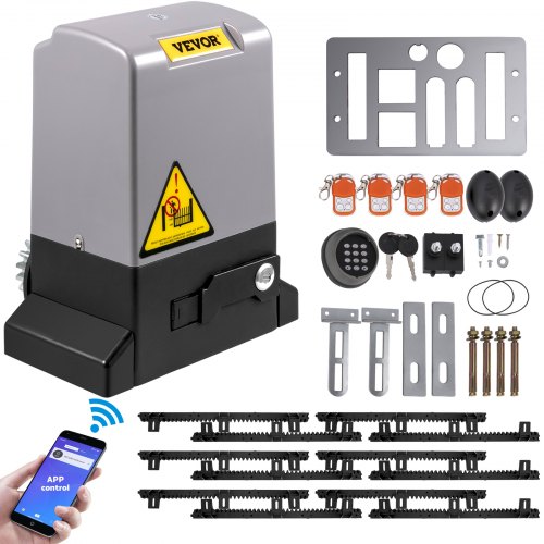 VEVOR Sliding Gate Opener Automatic Sliding Gate Motor 1800KG 4 Remote & APP
