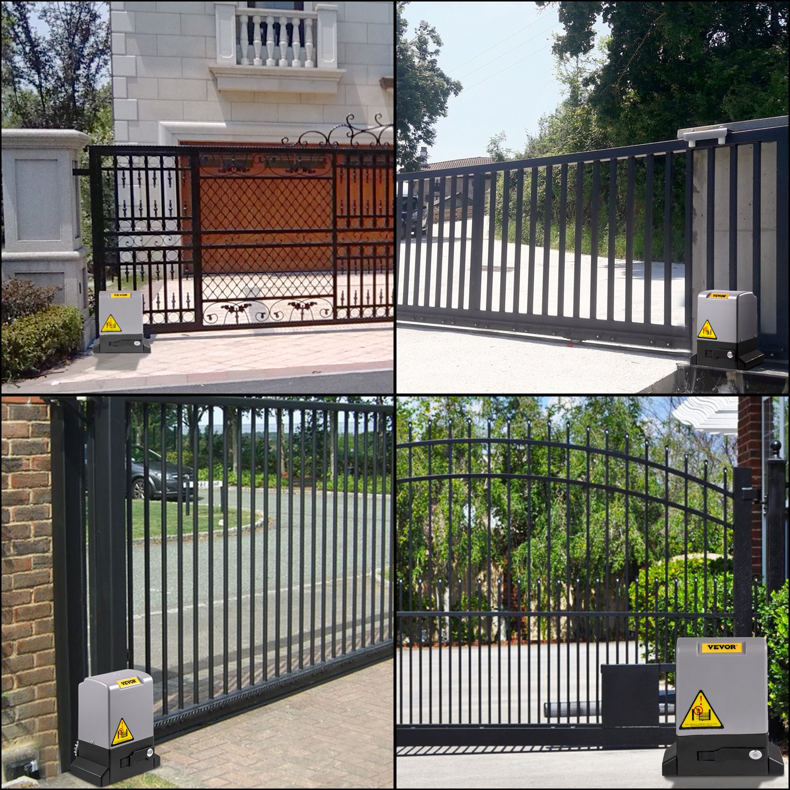 VEVOR Sliding Gate Opener, 1800 KG 8 m, Automatic Sliding Gate with 4 Remote Controllers & APP Control, Electric Rolling Driveway Slide Gate Motor, Complete Gate Operator Hardware Security System Kit