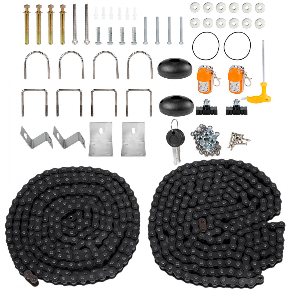 VEVOR Automatic 2200lb with Infrared Security Photocell Sensor with 2 Remote Controls Sliding Gate Opener Move Speed 40ft Per Min, Up to 2200 LBS, Silver