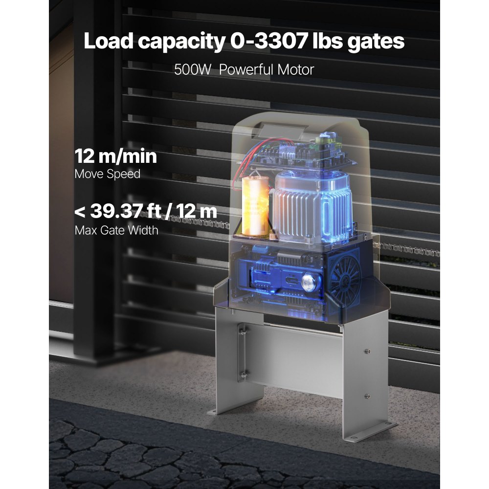 Vevor 3300lbs Automatic Sliding Gate Opener Driveway Operator Infrared Sensor