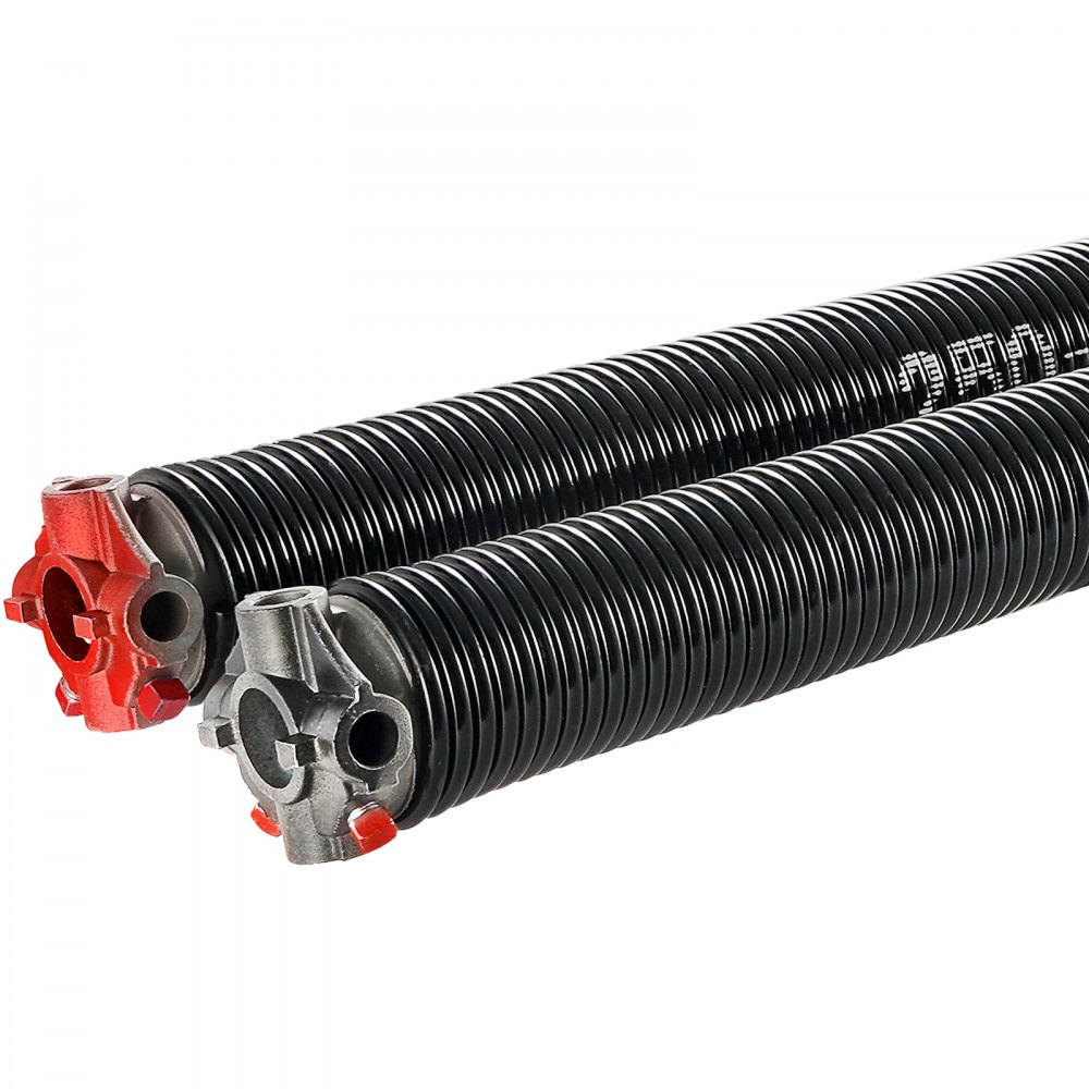 VEVOR Garage Door Torsion Springs, Pair of Φ6.35 x Φ50.8 x 711.2mm, 16000 Cycles, Garage Door Springs with Non-Slip Winding Bars, Gloves and Mounting Wrench, Electrophoresis Coated for Replacement