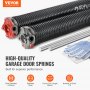 VEVOR Garage Door Torsion Springs, Pair of Φ6.35 x Φ50.8 x 711.2mm, 16000 Cycles, Garage Door Springs with Non-Slip Winding Bars, Gloves and Mounting Wrench, Electrophoresis Coated for Replacement