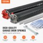 VEVOR Garage Door Torsion Springs, Pair of 0.25 x 2 x 29inch, Garage Door Springs with Non-Slip Winding Bars, 16000 Cycles, Gloves and Mounting Wrench, Electrophoresis Coated for Replacement