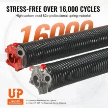 VEVOR Garage Door Torsion Springs, Pair of 0.25 x 2 x 29inch, 16000 Cycles, Garage Door Springs with Non-Slip Winding Bars, Gloves and Mounting Wrench, Electrophoresis Coated for Replacement