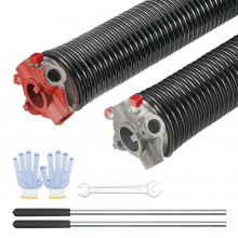VEVOR Garage Door Torsion Springs, Pair of 0.25 x 2 x 29inch, 16000 Cycles, Garage Door Springs with Non-Slip Winding Bars, Gloves and Mounting Wrench, Electrophoresis Coated for Replacement