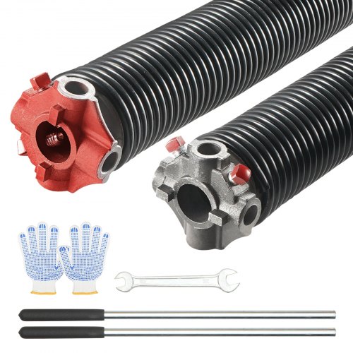 VEVOR Garage Door Torsion Springs, 16000 Cycles, Pair of 0.25 x 2 x 30inch, Garage Door Springs with Non-Slip Winding Bars, Mounting Tool and Gloves, Electrophoresis Coated, for Replacement