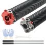 VEVOR Garage Door Torsion Springs, 16000 Cycles, Pair of 6.35 x 50.8 x 762 mm, Garage Door Springs with Non-Slip Winding Bars, Mounting Tool and Gloves, Electrophoresis Coated, for Replacement
