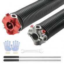 VEVOR Garage Door Torsion Springs, Pair of 0.25 x 2 x 30inch, 16000 Cycles, Garage Door Springs with Non-Slip Winding Bars, Gloves and Mounting Wrench, Electrophoresis Coated for Replacement