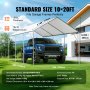 VEVOR 10 x 20 ft Carport Replacement Canopy Cover, Garage Top Tent Shelter Tarp Heavy-Duty Waterproof & UV Protected, Easy Installation with 40 Ball Bungeess (Only Top Cover, Frame Not Include), White