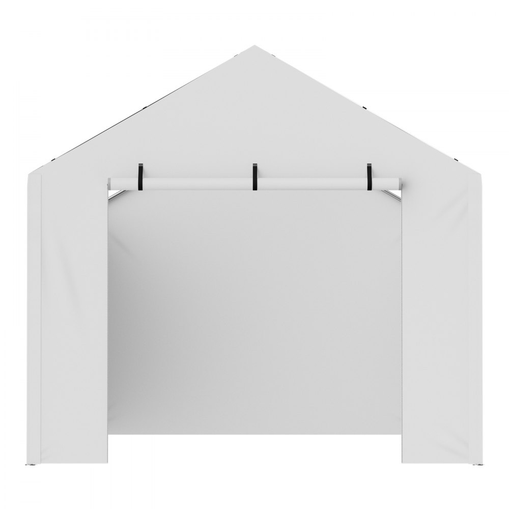 VEVOR Carport Replacement Canopy Cover Side Wall 10 x 20 ft, Garage Tent Shelter Tarp Heavy-Duty Waterproof & UV Protected, Easy Installation with Ball Bungees,White (Top and Frame Not Included)