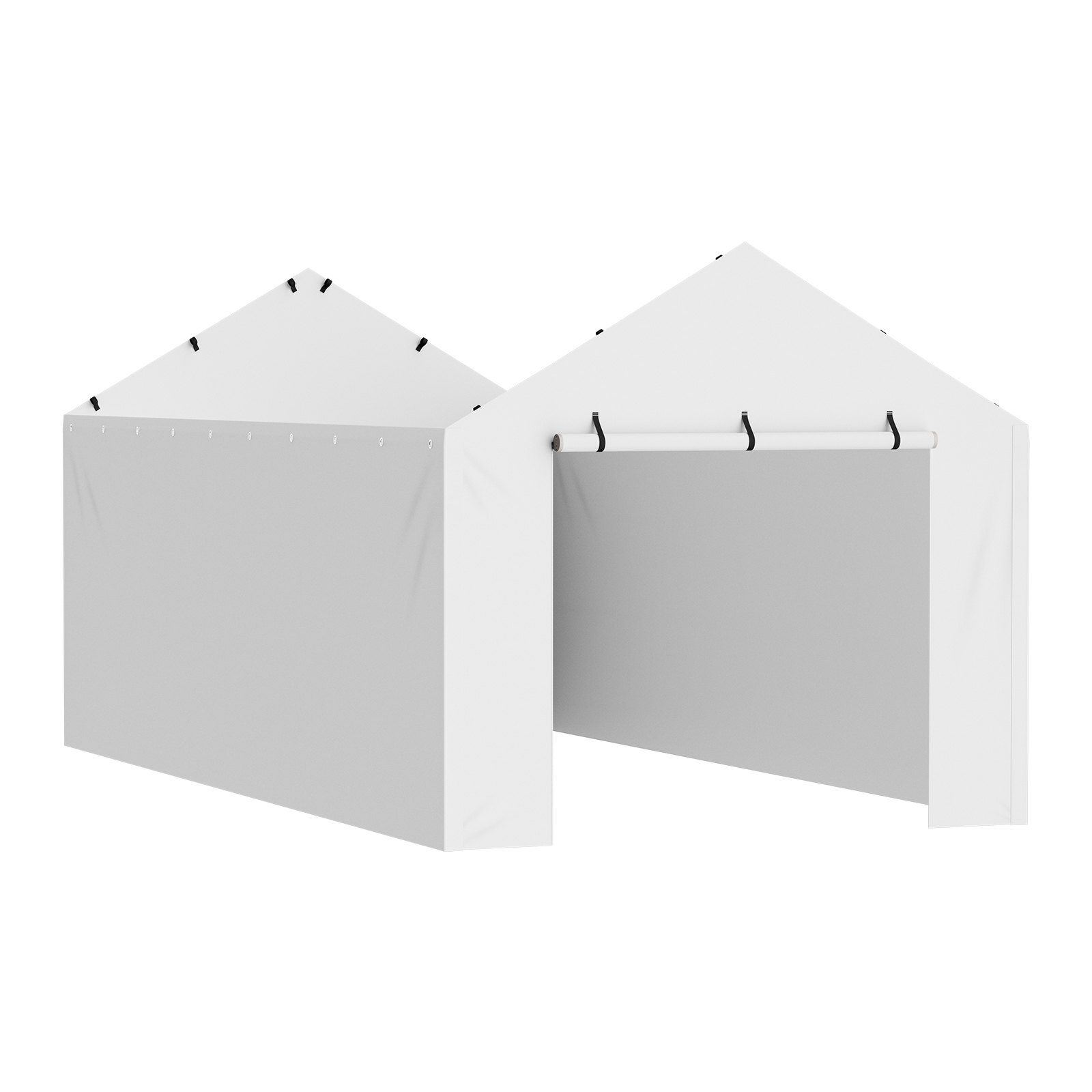 VEVOR Carport Replacement Canopy Cover Side Wall 10 x 20 ft, Garage Tent Shelter Tarp Heavy-Duty Waterproof & UV Protected, Easy Installation with Ball Bungees,White (Top and Frame Not Included)