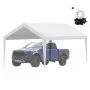 VEVOR Carport Replacement Canopy Cover 6100 x 3040 mm, Garage Top Tent Shelter Tarp Heavy-Duty Waterproof & UV Protected, Easy Installation with Ball Bungees,White (Only Top Cover, Frame Not Include)
