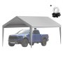 VEVOR Carport Replacement Canopy Cover 6100 x 3040 mm Garage Top Tent Shelter Tarp Heavy-Duty Waterproof & UV Protected, Easy Installation with Ball Bungees,Grey (Only Top Cover, Frame Not Include)