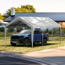 VEVOR Carport Replacement Canopy Cover 10 x 20 ft, Garage Top Tent Shelter Tarp Heavy-Duty Waterproof & UV Protected, Easy Installation with Ball Bungees,Grey (Only Top Cover, Frame Not Include)