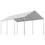 VEVOR Carport Replacement Canopy, 10 x 20 ft Potable Garage Tent Top Tarp, UV-Resistant & Waterproof Car Shelter Tarp, Heavy Duty Car Port Cover with Ball Buggees, Grey, Frame Not Included