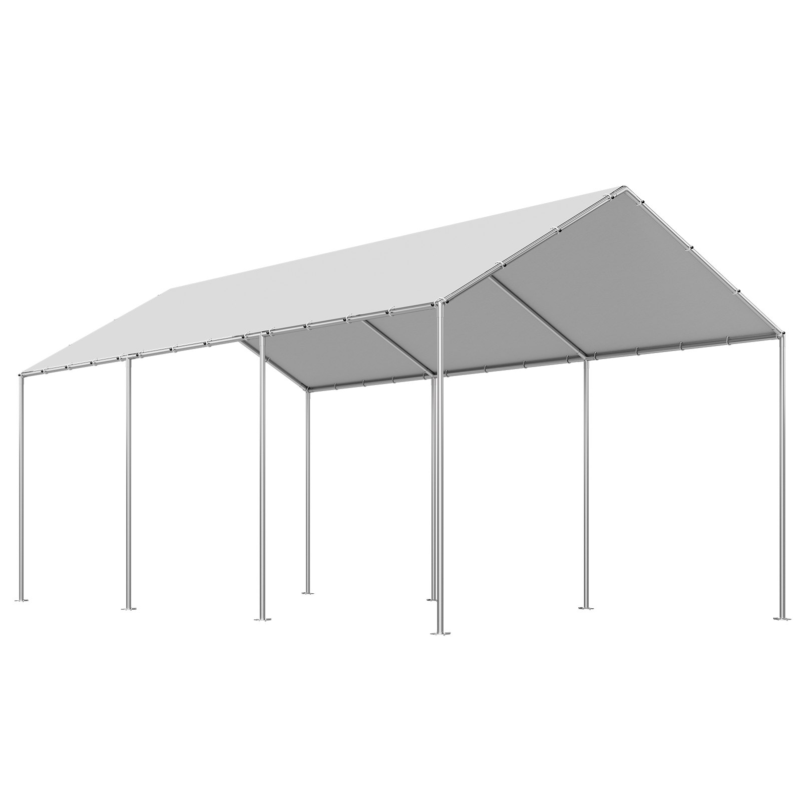 VEVOR Carport Replacement Canopy, 10 x 20 ft Potable Garage Tent Top Tarp, UV-Resistant & Waterproof Car Shelter Tarp, Heavy Duty Car Port Cover with Ball Buggees, Grey, Frame Not Included