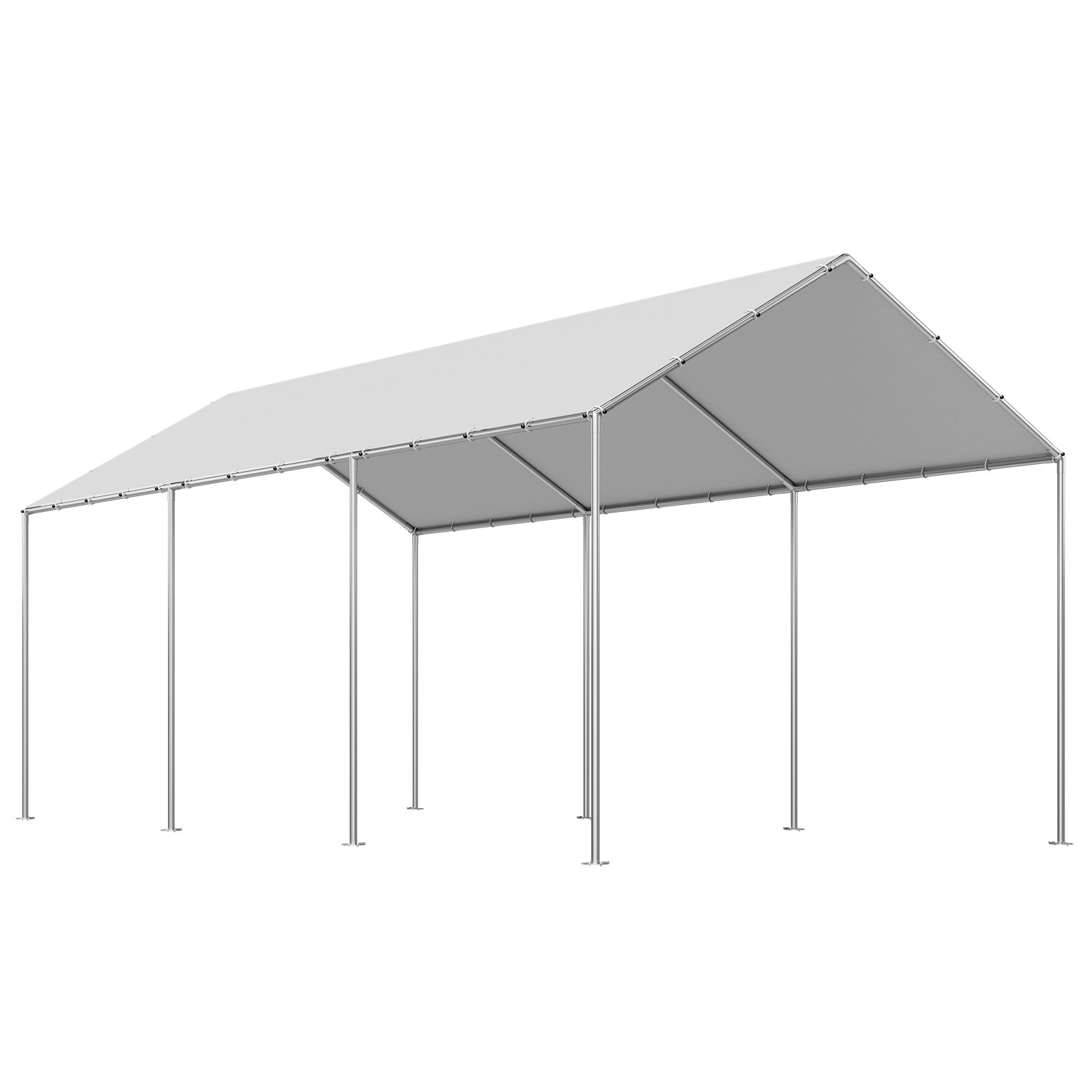 VEVOR Carport Replacement Canopy, 10 x 20 ft Potable Garage Tent Top Tarp, UV-Resistant & Waterproof Car Shelter Tarp, Heavy Duty Car Port Cover with Ball Buggees, Grey, Frame Not Included