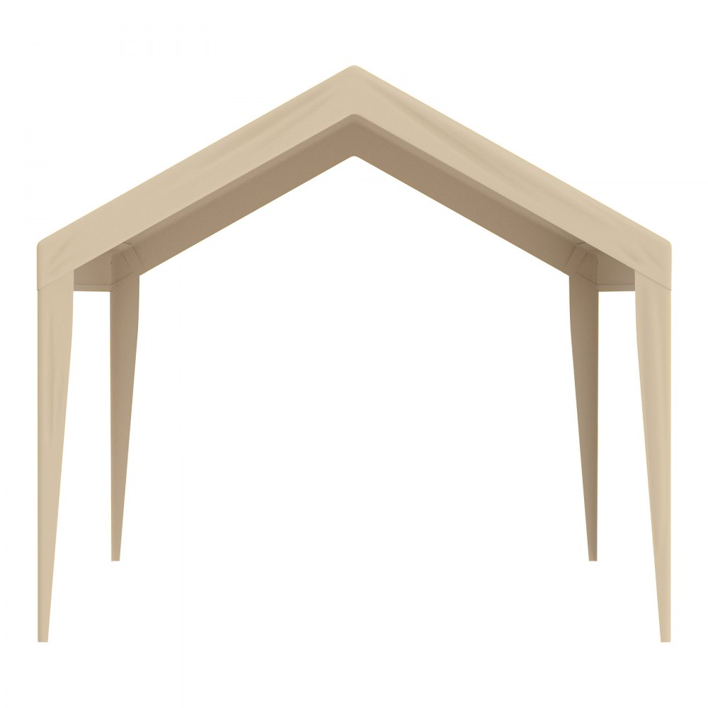 VEVOR Carport Replacement Canopy Cover 10 x 20 ft, Garage Top Tent Shelter Tarp Heavy-Duty Waterproof & UV Protected, Easy Installation with Ball Bungees,Beige (Only Top Cover, Frame Not Include)