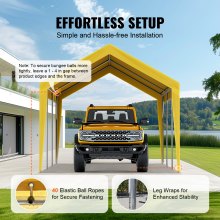 VEVOR Carport Replacement Canopy Cover 10 x 20 ft, Garage Top Tent Shelter Tarp Heavy-Duty Waterproof & UV Protected, Easy Installation with Ball Bungees,Beige (Only Top Cover, Frame Not Include)