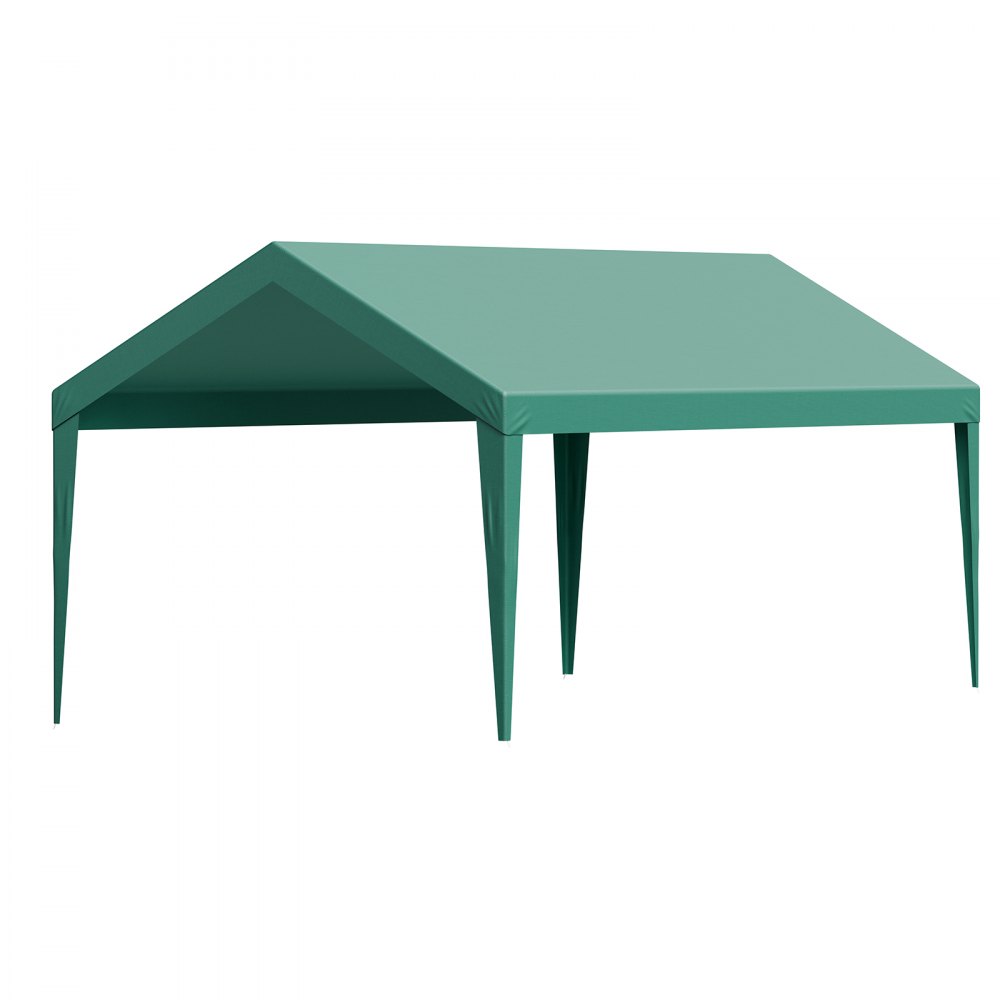 VEVOR Carport Replacement Canopy, 6 x 3 m Potable Garage Tent Top Tarp, UV-Resistant & Waterproof Car Shelter Tarp, Heavy Duty Car Port Cover with Ball Buggees, Dark Green, Frame Not Included