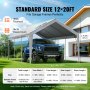 VEVOR Náhradní kryt přístřešku na auto 12 x 20 stop, Garage Top Tent Shell Tarp Heavy Duty Waterproof & UV Protected, Easy Installation with Ball Bungees, Grey (pouze horní kryt, rám není součástí)