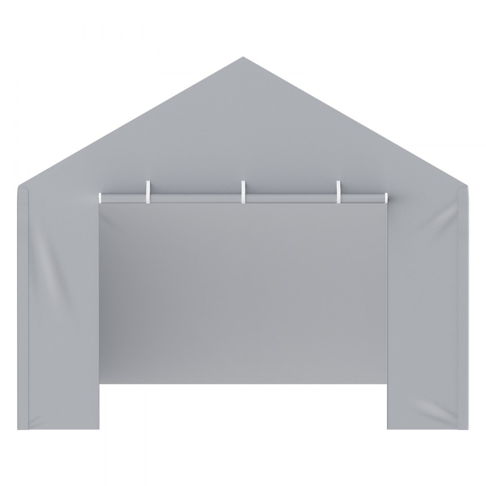 VEVOR Carport Replacement Canopy Cover Side Wall 12 x 20 ft, Garage Tent Shelter Tarp Heavy-Duty Waterproof & UV Protected, Easy Installation with Ball Bungees,Grey (Top and Frame Not Included)