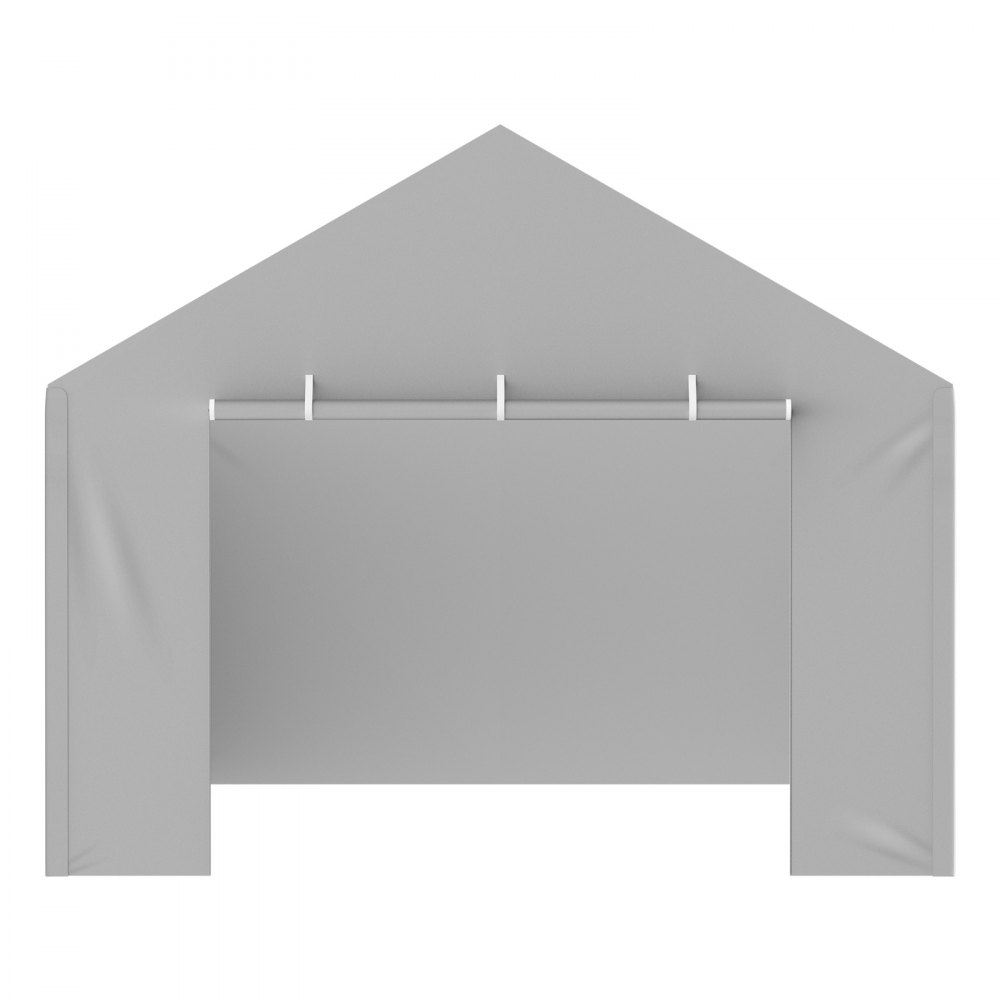 VEVOR Carport Replacement Canopy Cover Side Wall 12 x 20 ft, Garage Tent Shelter Tarp Heavy-Duty Waterproof & UV Protected, Easy Installation with Ball Bungees,Grey (Top and Frame Not Included)