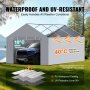 VEVOR Carport Replacement Canopy Cover Side Wall 12 x 20 ft, Garage Tent Shelter Tarp Heavy-Duty Waterproof & UV Protected, Easy Installation with Ball Bungees,Grey (Top and Frame Not Included)