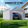 VEVOR Carport Replacement Canopy Cover Side Wall 12 x 20 ft, Garage Tent Shelter Tarp Heavy-Duty Waterproof & UV Protected, Easy Installation with Ball Bungees,Grey (Top and Frame Not Included)