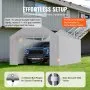 VEVOR Carport Replacement Canopy Cover Side Wall 6 x 3.6 m, Garage Tent Shelter Tarp Heavy-Duty Waterproof & UV Protected, Easy Installation with Ball Bungees,Grey (Top and Frame Not Included)