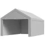 VEVOR Carport Replacement Canopy, 12 x 20 ft Potable Garage Tent Top Tarp with Sidewalls, UV-Resistant & Waterproof, Heavy Duty Car Shelter Tarp with Ball Buggees, Grey, Frame Not Included