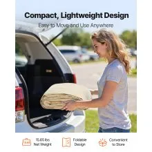 VEVOR Carport Replacement Canopy, 3.6 x 6 m Potable Garage Tent Top Tarp, UV-Resistant & Waterproof Car Shelter Tarp, Heavy Duty Car Port Cover with Ball Buggees, Beige, Frame Not Included
