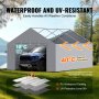 VEVOR Carport Replacement Canopy Cover Side Wall 13 x 20 ft, Garage Tent Shelter Tarp Heavy-Duty Waterproof & UV Protected, Easy Installation with Ball Bungees,Grey (Top and Frame Not Included)