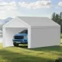 VEVOR Carport Replacement Canopy, 13 x 20 ft Potable Garage Tent Top Tarp with Sidewalls, UV-Resistant & Waterproof, Heavy Duty Car Shelter Tarp with Ball Buggees, Grey, Frame Not Included