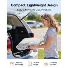 VEVOR Carport Replacement Canopy, 6 x 4 m Potable Garage Tent Top Tarp with Sidewalls, UV-Resistant & Waterproof, Heavy Duty Car Shelter Tarp with Ball Buggees, Grey, Frame Not Included