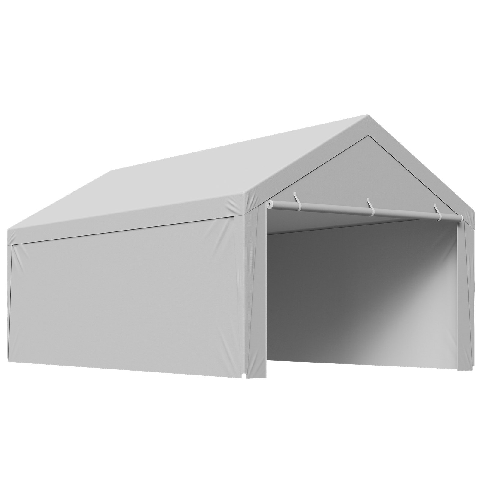 VEVOR Carport Replacement Canopy, 13 x 20 ft Potable Garage Tent Top Tarp with Sidewalls, UV-Resistant & Waterproof, Heavy Duty Car Shelter Tarp with Ball Buggees, Grey, Frame Not Included