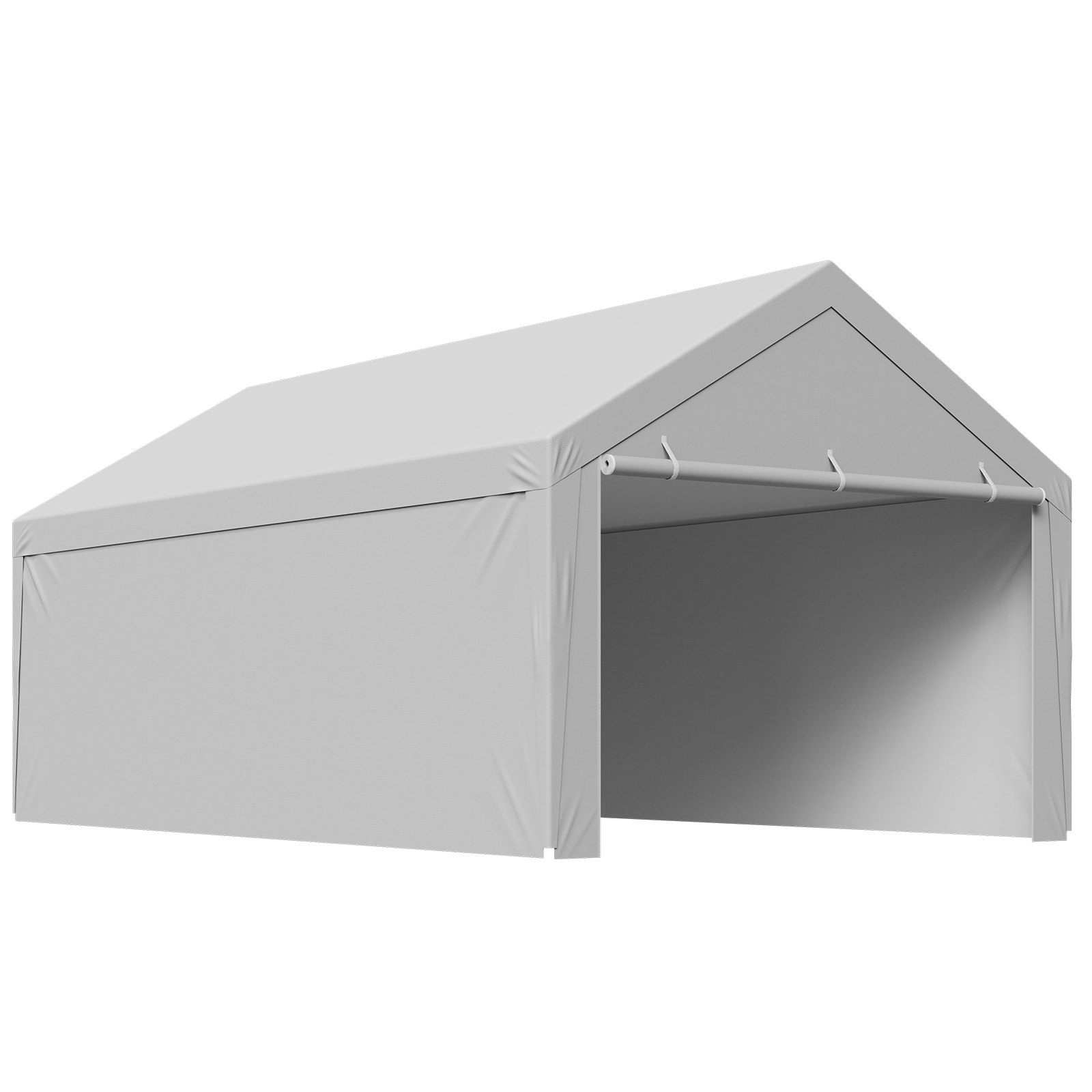 VEVOR Carport Replacement Canopy, 13 x 20 ft Potable Garage Tent Top Tarp with Sidewalls, UV-Resistant & Waterproof, Heavy Duty Car Shelter Tarp with Ball Buggees, Grey, Frame Not Included