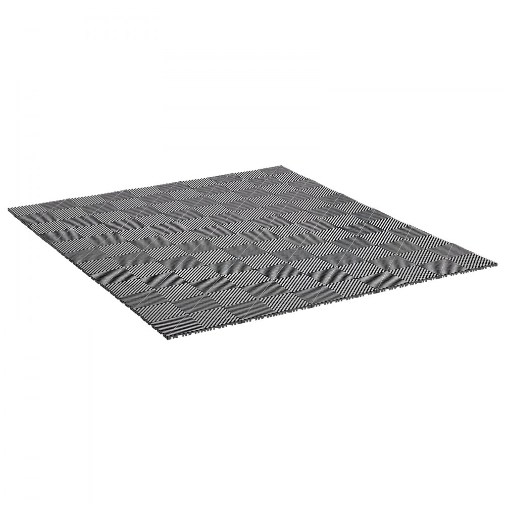 VEVOR Interlocking Drainage Mats 75 Pack 300x300 mm Dark Gray Floor Tiles, for Garages Basements Car Wash Shops, Non-Slip Heavy-Duty PP Modular Interlocking Cushion, 15 mm Thickened, Easy to Clean