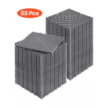 VEVOR Interlocking Drainage Mat, 12” x 12” Modular Interlocking Cushion, 55 Pcs Splicing Drainage Mats, Non-Slip Gray PP Drainage Floor Tile and Shower Mat, for Garage, Garden, Kitchen & Outdoor